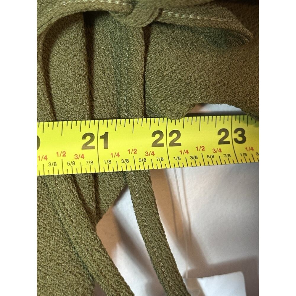 Ryan Michelle Womens Midi Dress Size1X Green Sleeveless Button Preppy NWT Ties - Picture 4 of 9